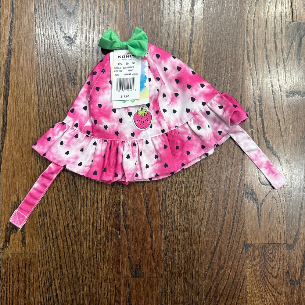 Bioworld Pink Strawberry Infant Hat